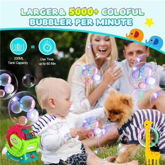 Bubble Machine for Toddlers Kids, Bubble Blower with 8oz Bubble Solution, Make - Picture 3 of 7